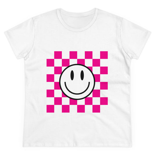 Smile Face Women's Midweight Cotton Tee