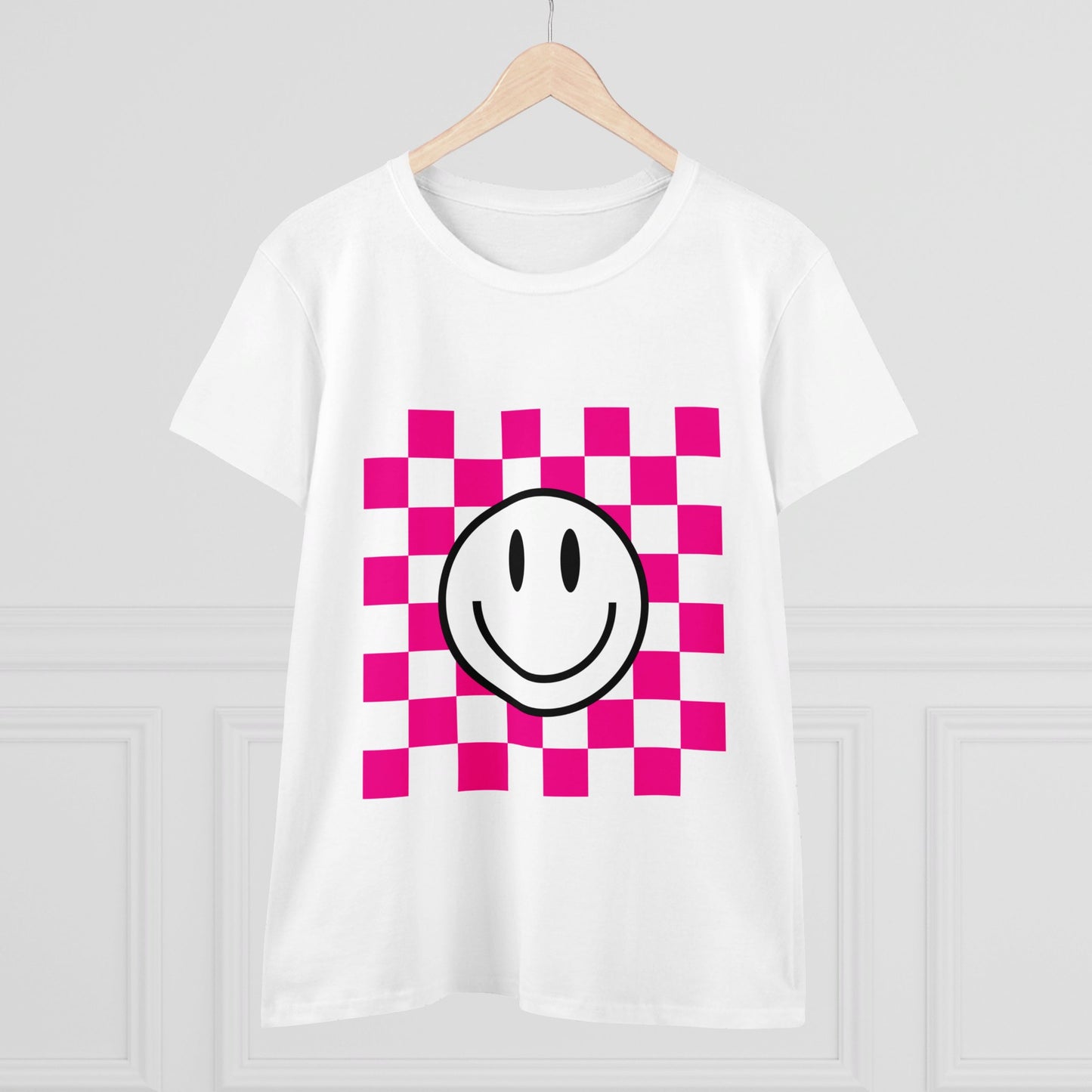 Smile Face Women's Midweight Cotton Tee